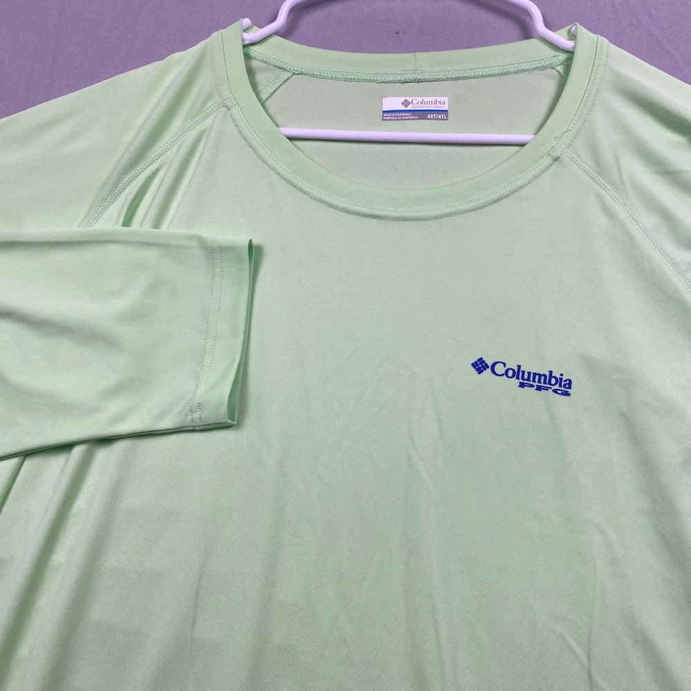 Columbia PFG Terminal Tackle LS Shirt Mens 4XT Mint Green‎ Polyester UV Fishing